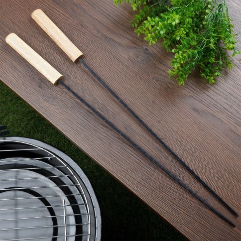 Szpikulce do szaszłyków mięsa szampury metalowe czarne 48cm 2 sztuki VAGGAN 489170