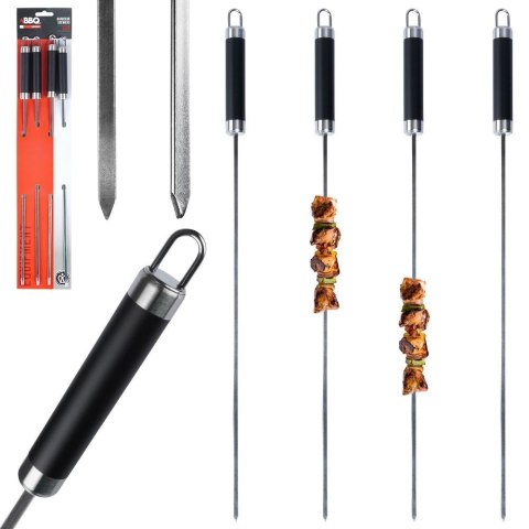 Szpikulce do szaszłyków mięsa szampury stalowe 47cm szpikulec 4 sztuki BBQ 489171