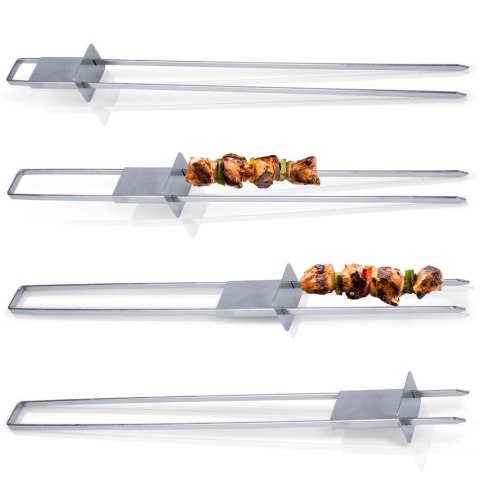 Szpikulce do szaszłyków mięsa szampury stalowe podwójne 36cm 4 sztuki BBQ 489168