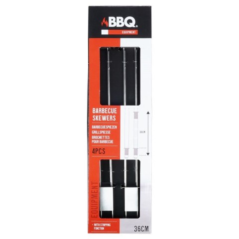 Szpikulce do szaszłyków mięsa szampury stalowe podwójne 36cm 4 sztuki BBQ 489168