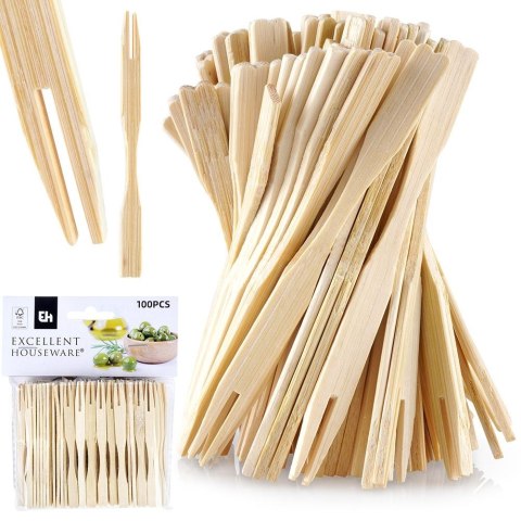 Widelczyki do przekąsek koreczków przystawek bambusowe 100 sztuk EXCELLENT HOUSEWARE 144304