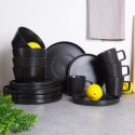 Zestaw talerzy serwis obiadowy komplet ceramiczny czarny na 4 osoby 16-ele EXCELLENT HOUSEWARE 139369