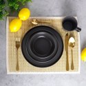 Zestaw talerzy serwis obiadowy komplet ceramiczny czarny na 4 osoby 16-ele EXCELLENT HOUSEWARE 139369