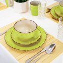 Zestaw talerzy serwis obiadowy komplet ceramiczny zielony na 4 osoby 16-ele EXCELLENT HOUSEWARE 139114
