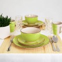 Zestaw talerzy serwis obiadowy komplet ceramiczny zielony na 4 osoby 16-ele EXCELLENT HOUSEWARE 139114