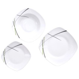 Zestaw talerzy serwis obiadowy komplet porcelanowy na dla 6 osób 18-ele ORION 112352