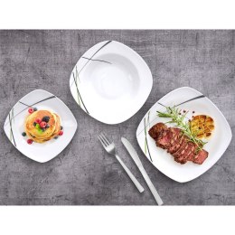Zestaw talerzy serwis obiadowy komplet porcelanowy na dla 6 osób 18-ele ORION 112352