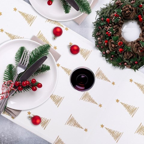 Bieżnik na stół ławę bawełniany CHOINKA 130x32CM ORION 728045