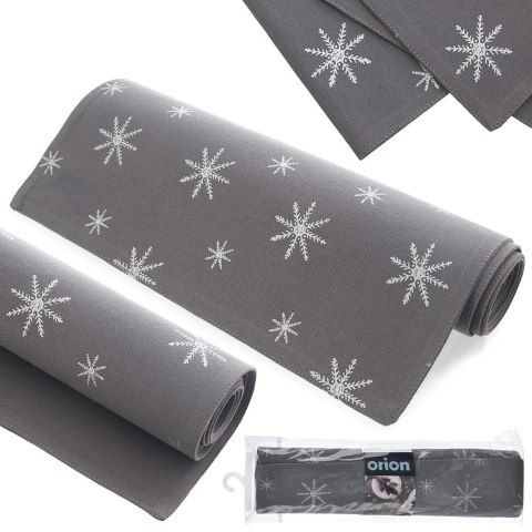 Bieżnik na stół ławę bawełniany szary PŁATEK 130x32CM ORION 728046