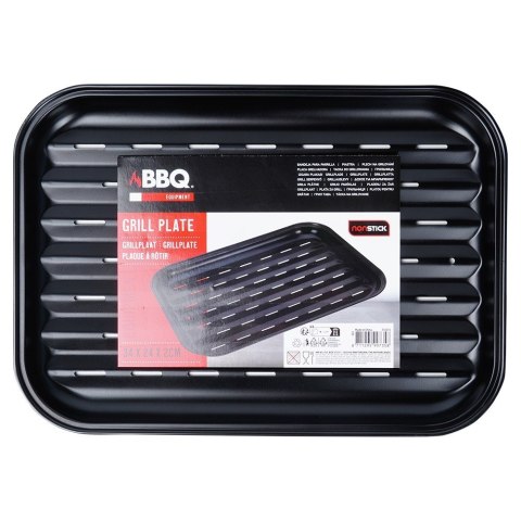Blacha do grillowania stalowa perforowana czarna 34.5x24cm BBQ 489317