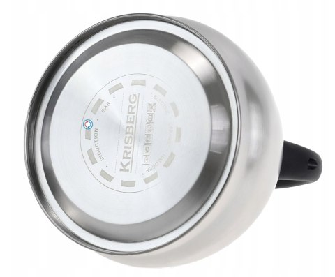Czajnik stalowy na gaz 1.8L, indukcja, srebrny, KRISBERG KS-2600