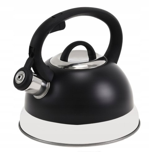 Czajnik stalowy na gaz 2.5L, indukcja, czarny, KRISBERG KS-2587