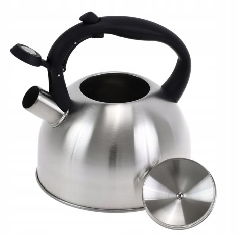 Czajnik stalowy na gaz 2.5L, indukcja, srebrny, KRISBERG KS-2594