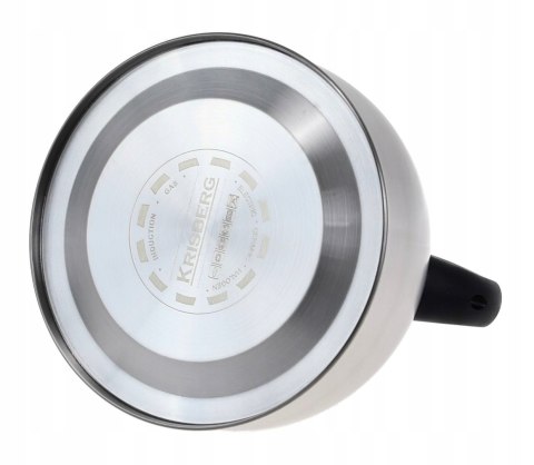 Czajnik stalowy na gaz 2.5L, indukcja, srebrny, KRISBERG KS-2594