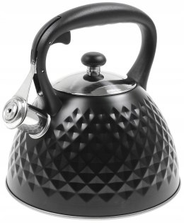 Czajnik stalowy na gaz 3.0L, indukcja, czarny, KRISBERG KS-2588