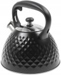Czajnik stalowy na gaz 3.0L, indukcja, czarny, KRISBERG KS-2588