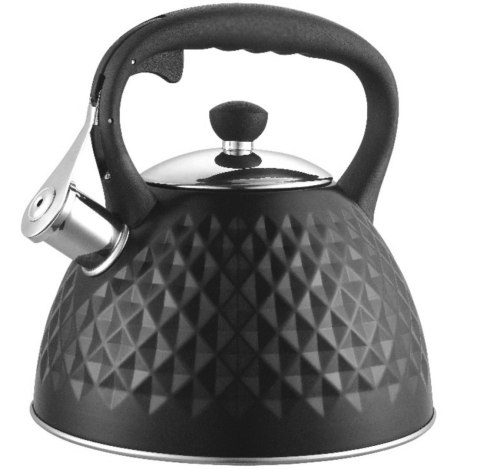 Czajnik stalowy na gaz 3.0L, indukcja, czarny, KRISBERG KS-2588