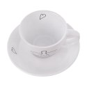 Filiżanka do kawy ze spodkiem ceramiczna biała do espresso 90ml 2 sztuki ORION 128817