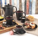 Filiżanka do kawy ze spodkiem do kawy espresso ceramiczna czarna TEA TIME 95ml ORION 112436