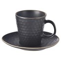 Filiżanka do kawy ze spodkiem do kawy espresso ceramiczna czarna TEA TIME 95ml ORION 112436