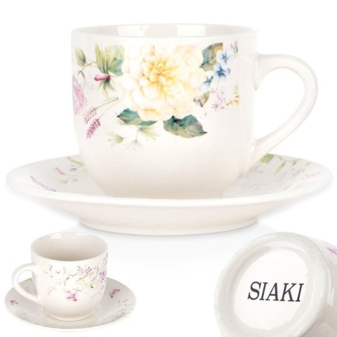 Filiżanka do kawy ze spodkiem porcelanowa 200ml SIAKI COLLECTION 139706