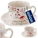 Filiżanka do kawy ze spodkiem porcelanowa biała MAKI 260ml ORION 129661
