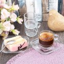 Filiżanka do kawy ze spodkiem szklana 75ml 6 sztuk LAV 129671