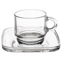 Filiżanka do kawy ze spodkiem szklana 75ml 6 sztuk LAV 129671