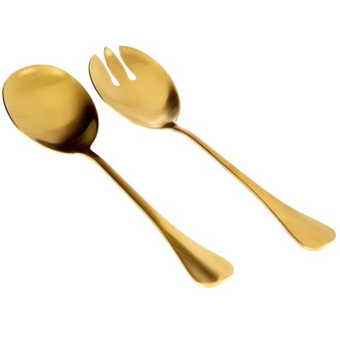 Łyżki do sałatek surówek stalowa złota 2 sztuki HIT 139243