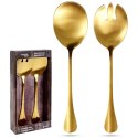Łyżki do sałatek surówek stalowa złota 2 sztuki HIT 139243