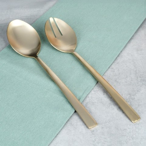 Łyżki do sałatek surówek stalowe złote 25cm 2 sztuki EXCELLENT HOUSEWARE 139746