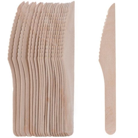 Noże jednorazowe drewniane 16.5cm 20 sztuk VILDE 139068
