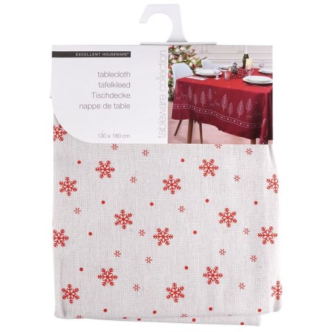 Obrus plamoodporny na stół płatki śniegu 180x130CM EXCELLENT HOUSEWARE 569551-W1