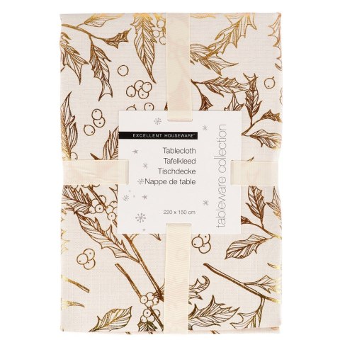 Obrus świąteczny plamoodporny na stół 220x150CM EXCELLENT HOUSEWARE 139697-B