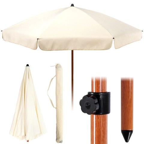 Parasol ogrodowy kremowy regulowany 200cm AMBIANCE 339129