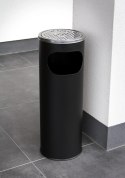 Popielnica z koszem na śmieci 12L czarna popielniczka KRISBERG KS-7604