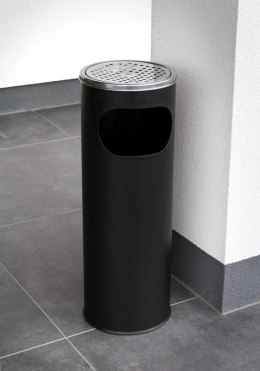 Popielnica z koszem na śmieci 12L czarna popielniczka KRISBERG KS-7604