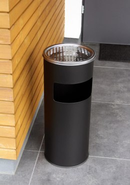 Popielnica z koszem na śmieci 17L czarna popielniczka KRISBERG KS-7603