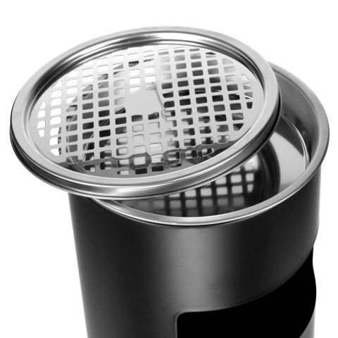 Popielnica z koszem na śmieci 17L czarna popielniczka KRISBERG KS-7603