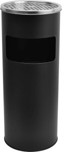Popielnica z koszem na śmieci 17L czarna popielniczka KRISBERG KS-7603