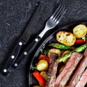 Sztućce do steków burgerów mięsa pizzy na grilla stalowe 12-ele BBQ 140403