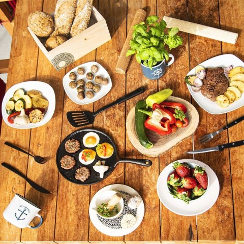 Sztućce do steków burgerów mięsa pizzy na grilla stalowe 12-ele BBQ 140403