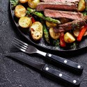 Sztućce do steków burgerów mięsa pizzy na grilla stalowe 12-ele BBQ 140403