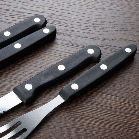 Sztućce do steków burgerów mięsa pizzy na grilla stalowe 8-ele BBQ 139325