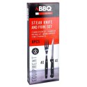 Sztućce do steków burgerów mięsa pizzy na grilla stalowe 8-ele BBQ 139325