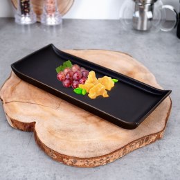 Talerz na przekąski przystawki do serwowania ceramiczny czarny 28.5x12cm HIT 139241