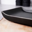 Talerz na przekąski przystawki do serwowania ceramiczny czarny 28.5x12cm HIT 139241