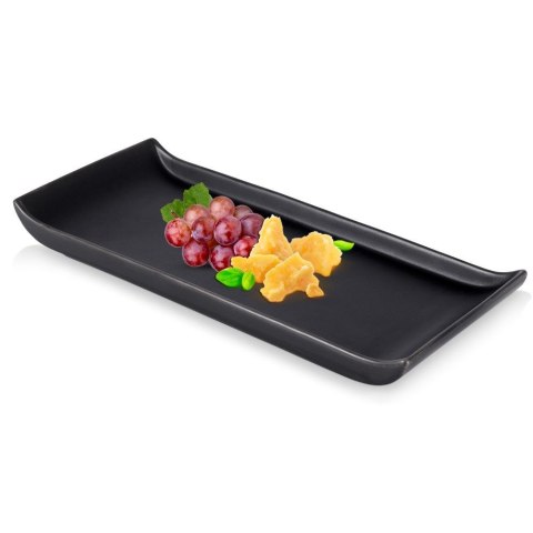 Talerz na przekąski przystawki do serwowania ceramiczny czarny 28.5x12cm HIT 139241