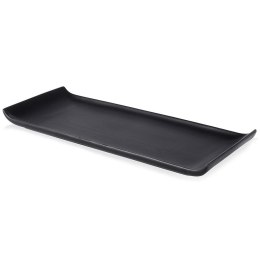 Talerz na przekąski przystawki do serwowania ceramiczny czarny 34.5x13.5cm HIT 139242