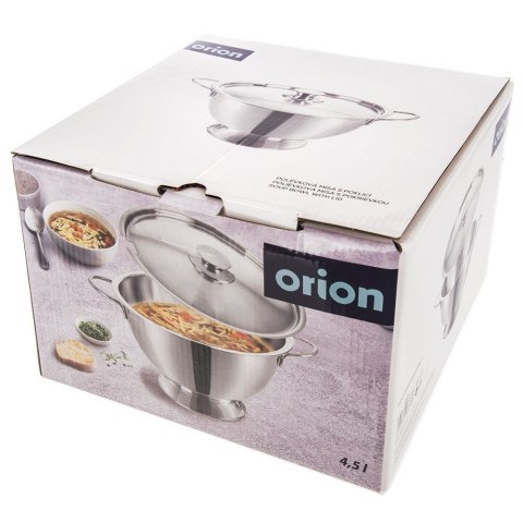 Waza na zupę do zupy stalowa z pokrywą 4.5L ORION 128609